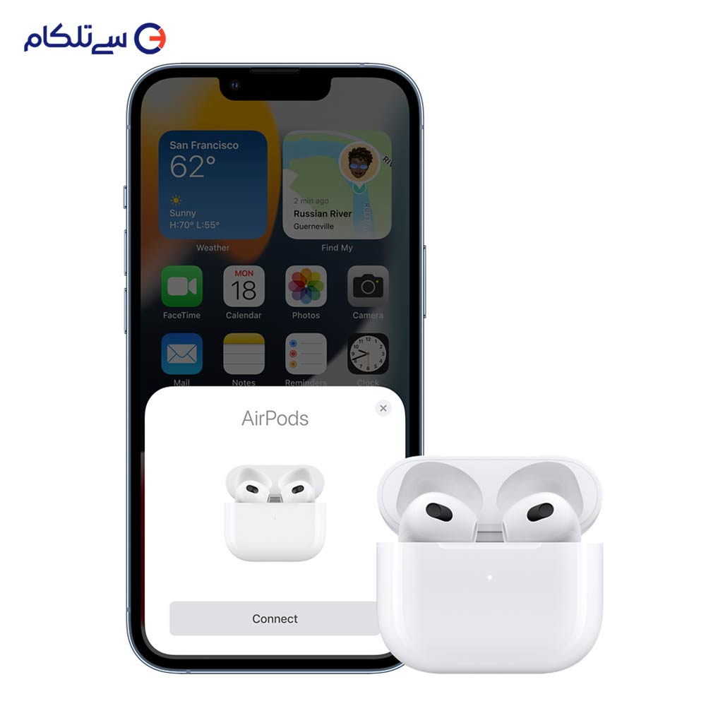 هدفون بی سیم اپل مدل AirPods 3 همراه با محفظه شارژ 