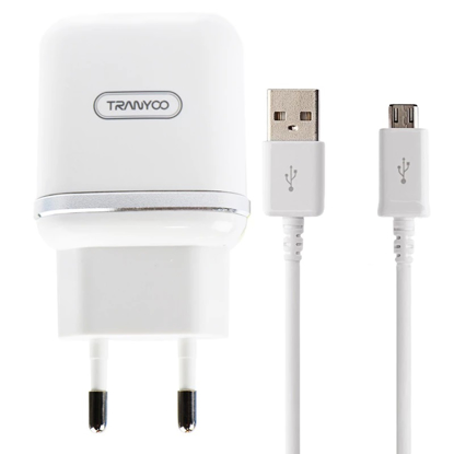 شارژر دیواری ترانیو مدل V60 به همراه کابل تبدیل microUSB