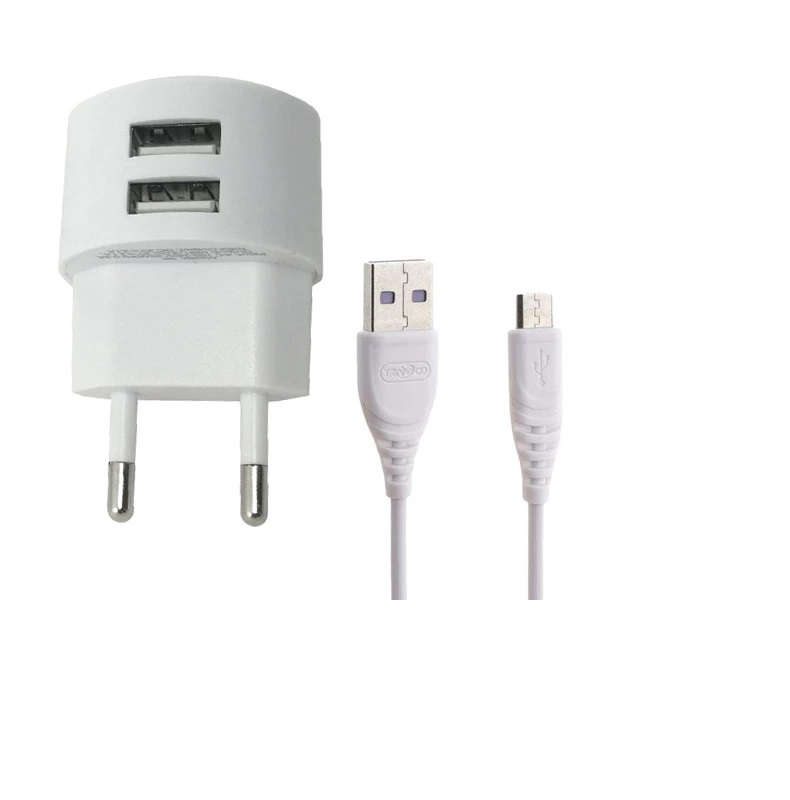 شارژر دیواری ترانیو مدل V90 به همراه کابل تبدیل microUSB 